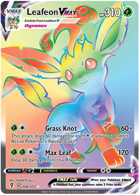 Leafeon VMAX (Secret) 204/203 - Pokemon TCG Evolving Skies card