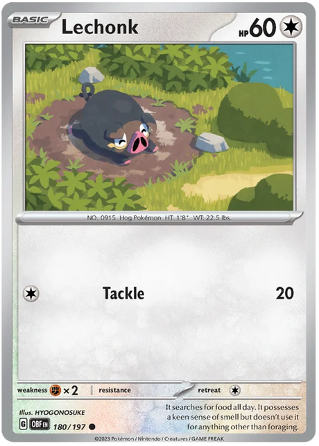 Lechonk 180 Obsidian Flames Single Pokemon Card