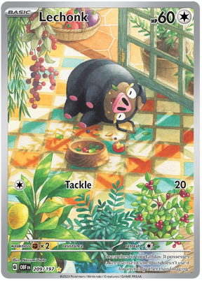 Lechonk Illustration Rare Obsidian Flames Single Pokemon Card