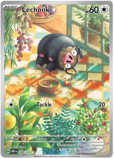Lechonk Illustration Rare Obsidian Flames Single Pokemon Card
