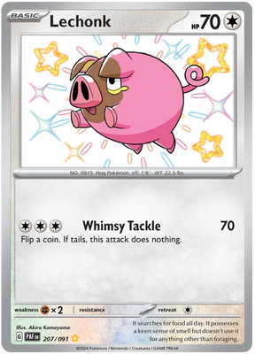 Lechonk Paldean Fates Pokemon Card Single 207/091