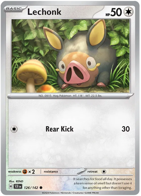 Lechonk Stellar Crown Pokemon Single Card 126/142