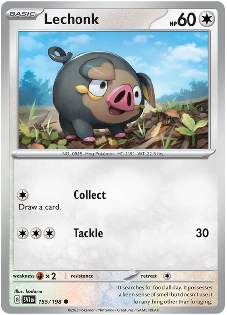 Lechonk 155 Scarlet & Violet Base Set Pokemon Card Single