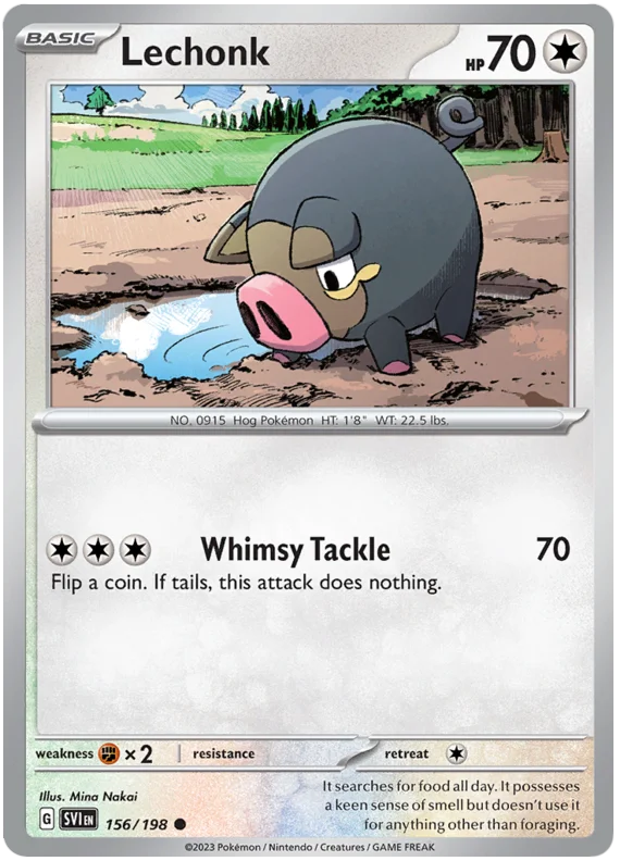 Lechonk 156 Scarlet & Violet Base Set Pokemon Card Single