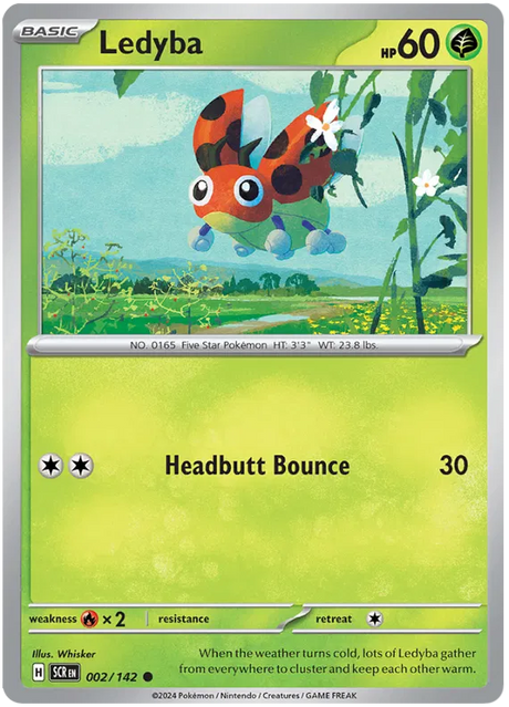 Ledyba Stellar Crown Pokemon Single Card 002/142