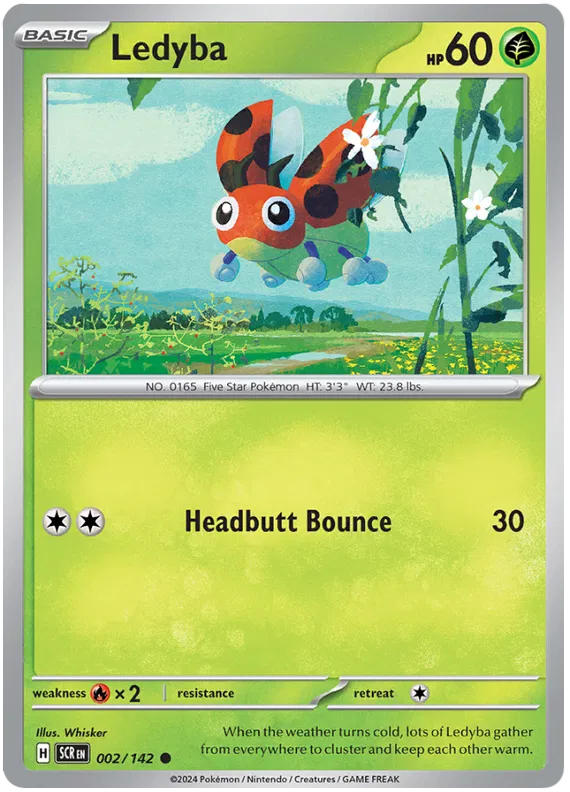 Ledyba Stellar Crown Pokemon Single Card 002/142