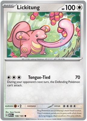 Lickitung 151 Single Pokemon Card