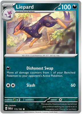 Liepard Paradox Rift Single Pokemon Card 115/182