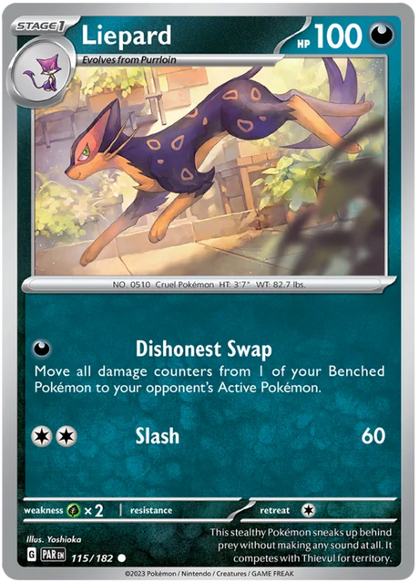 Liepard Paradox Rift Single Pokemon Card 115/182
