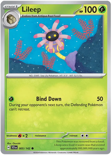 Lileep Stellar Crown Pokemon Single Card 005/142
