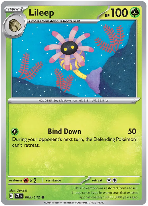 Lileep Stellar Crown Pokemon Single Card 005/142