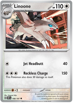 Linoone Obsidian Flames Single Pokemon Card