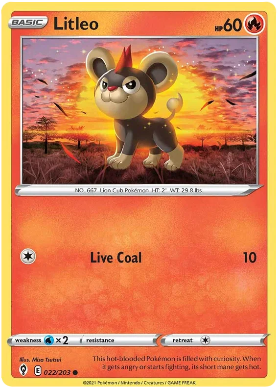 Litleo 022/203 - Pokemon TCG Evolving Skies card