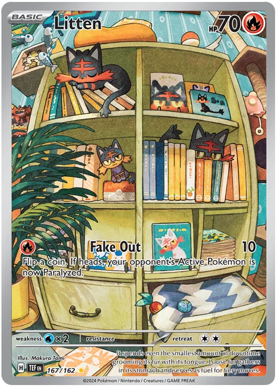 Litten Temporal Forces Pokemon Single 167/162