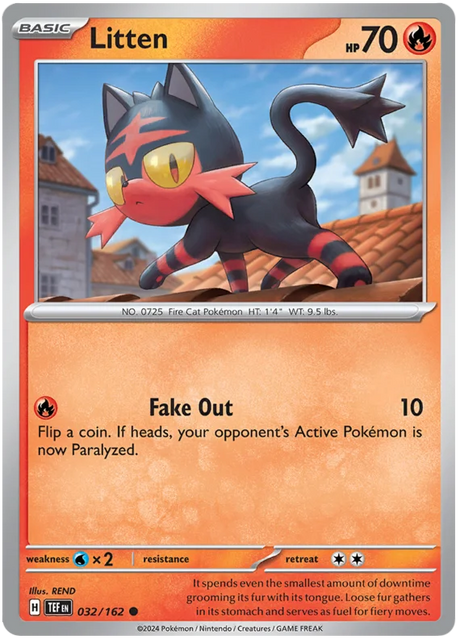 Litten Temporal Forces Pokemon Single 032/162