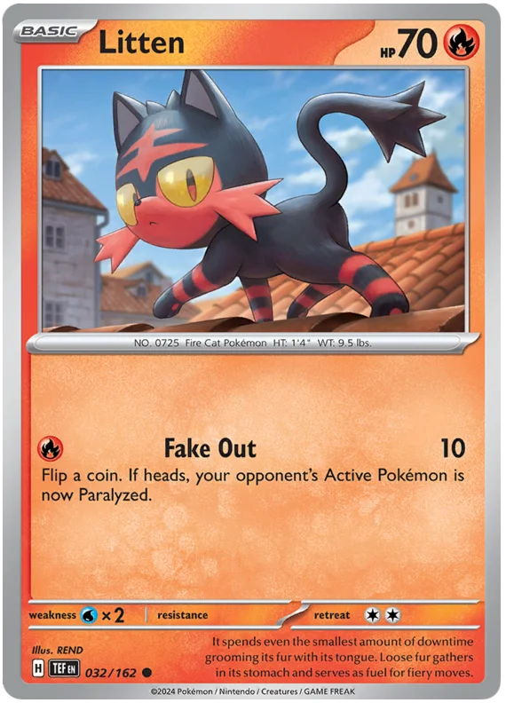 Litten Temporal Forces Pokemon Single 032/162