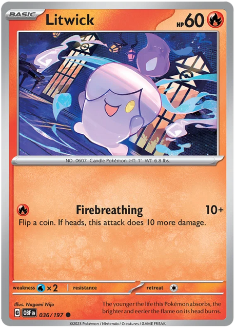 Litwick Obsidian Flames Single Pokemon Card