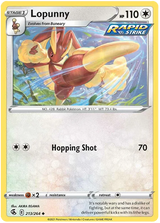 Lopunny Fusion Strike Pokemon Card Singles 213/264