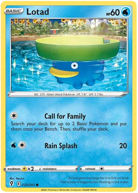 Lotad 032/203 - Pokemon TCG Evolving Skies card