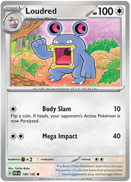 Loudred Paradox Rift Single Pokemon Card 149/182