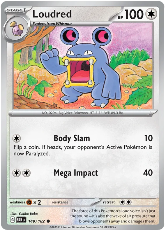 Loudred Paradox Rift Single Pokemon Card 149/182