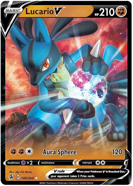 Lucario V Fusion Strike Pokemon Card Singles 146/264