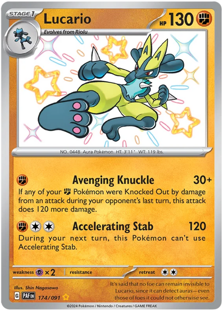 Lucario Paldean Fates Pokemon Card Single 174/091