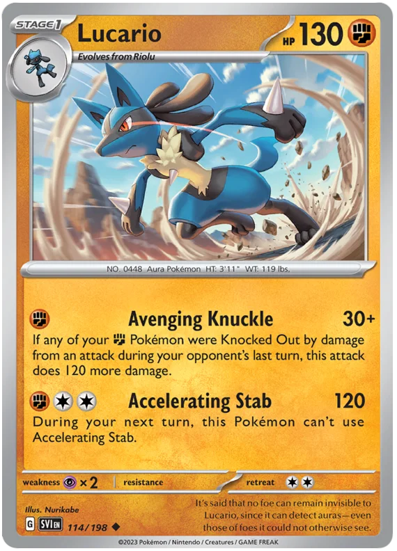 Lucario Scarlet & Violet Base Set Pokemon Card Single