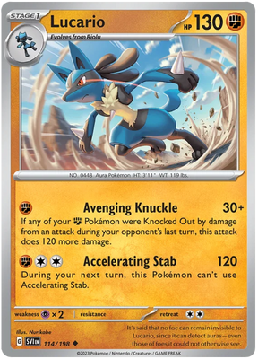 Lucario Scarlet & Violet Base Set Pokemon Card Single