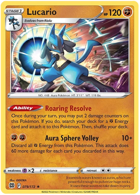 Lucario Brilliant Stars Pokemon Card Singles 079/172