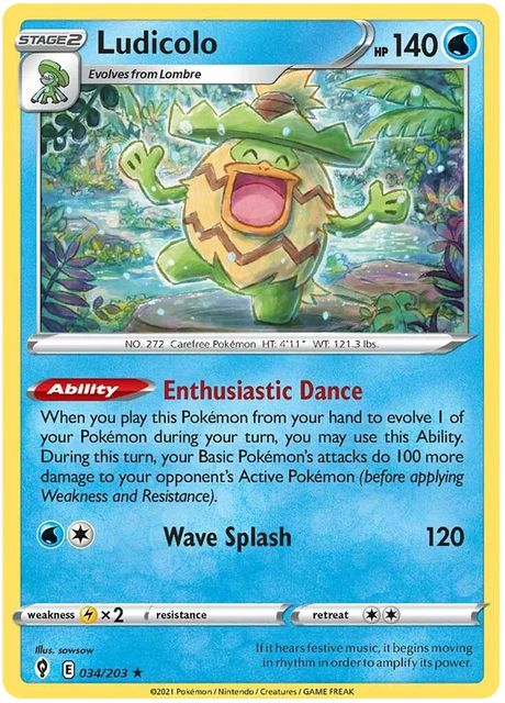 Ludicolo 034/203 - Pokemon TCG Evolving Skies card