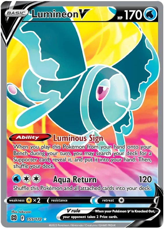 Lumineon V Brilliant Stars Pokemon Card Singles 155/172