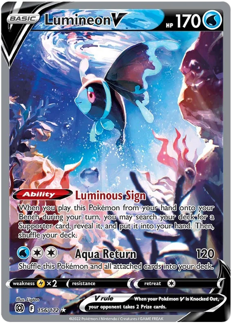Lumineon V Brilliant Stars Pokemon Card Singles 156/172