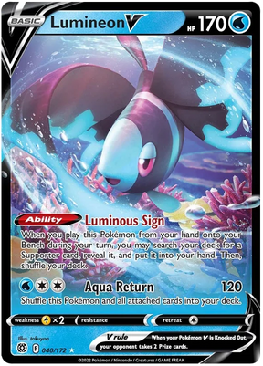 Lumineon V Brilliant Stars Pokemon Card Singles 040/172