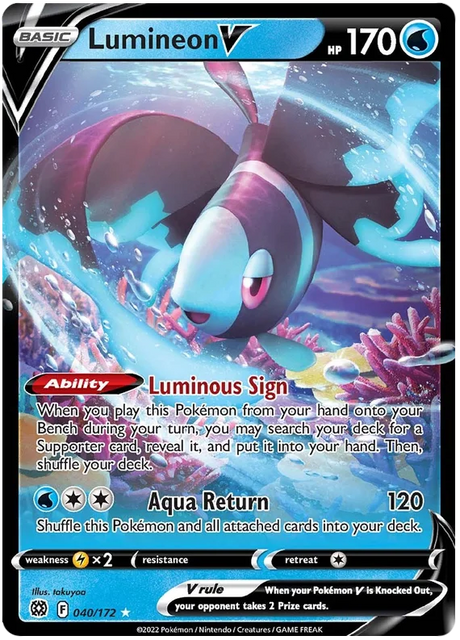 Lumineon V Brilliant Stars Pokemon Card Singles 040/172