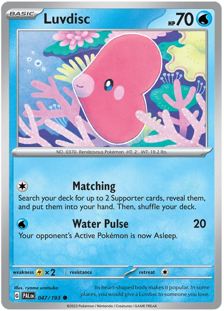 Luvdisc Paldea Evolved Single Pokemon Card