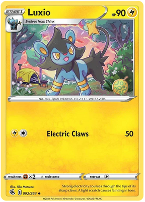 Luxio Fusion Strike Pokemon Card Singles 092/264