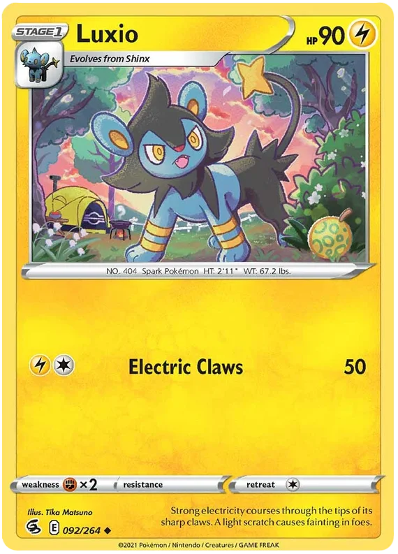 Luxio Fusion Strike Pokemon Card Singles 092/264