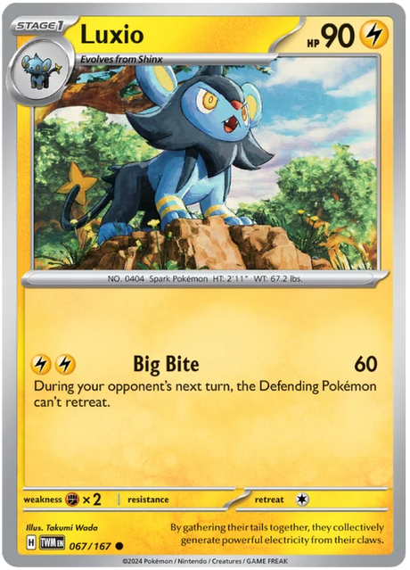 Luxio Twilight Masquerade Pokemon Single 067/167
