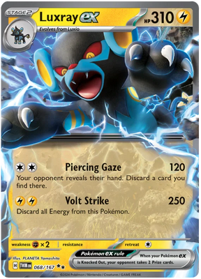 Luxray ex Twilight Masquerade Pokemon Single 068/167