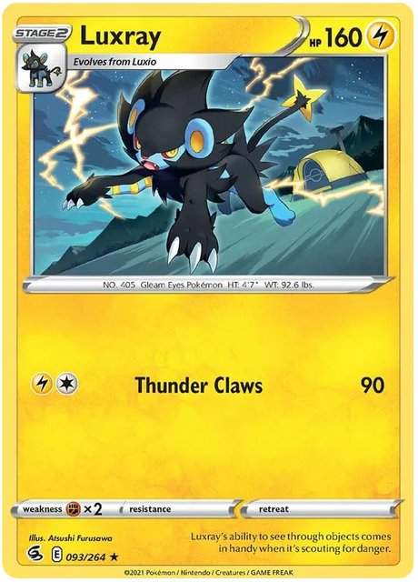 Luxray Fusion Strike Pokemon Card Singles 093/264