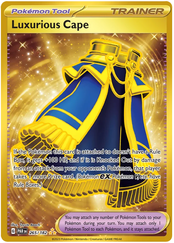 Luxurious Cape Gold Paradox Rift Single Pokemon Card 265/182