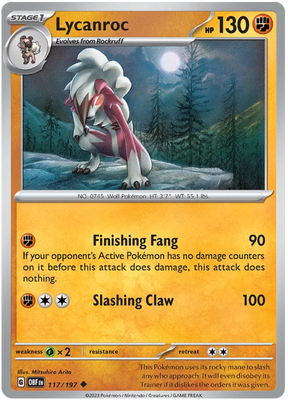 Lycanroc Obsidian Flames Single Pokemon Card