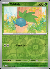 Oddish 043/165, Scarlet & Violet 151, Reverse Holo, representative matte composite