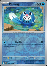 Poliwag 060/165, Scarlet & Violet 151, Reverse Holo, representative matte composite