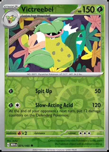 Victreebel 071/165, Scarlet & Violet 151, Reverse Holo, representative matte composite