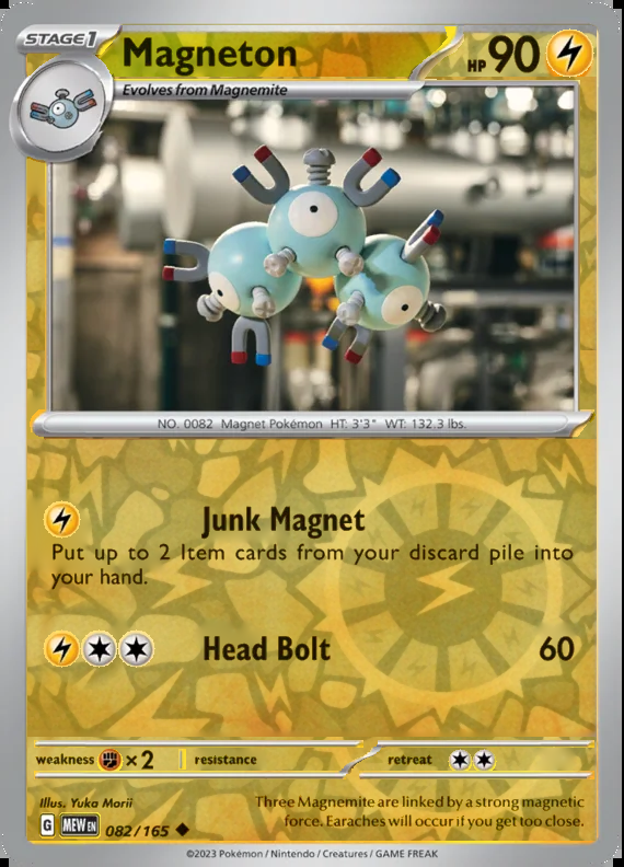 Magneton 082/165, Scarlet & Violet 151, Reverse Holo, representative matte composite