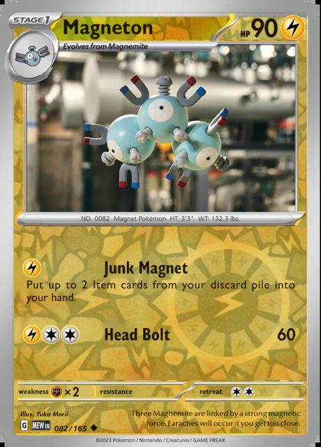 Magneton 082/165, Scarlet & Violet 151, Reverse Holo, representative matte composite