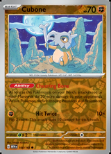 Cubone 104/165, Scarlet & Violet 151, Reverse Holo, representative matte composite