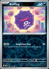 Koffing 109/165, Scarlet & Violet 151, Reverse Holo, representative matte composite